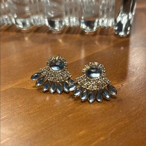 Elegant Blue and Gold Earrings